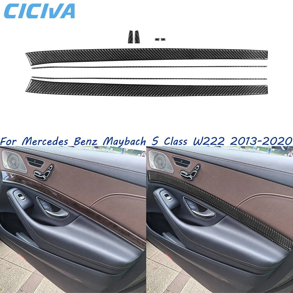 

For Mercedes Benz Maybach S Class W222 2013-2020 Front Door Decorative Panel Carbon Fiber Interior Accessories Cover Sticker