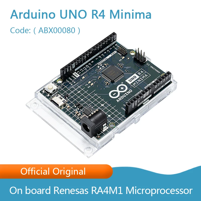 Original Arduino UNO R4 Minima Development Board ABX00080 Boasting the RA4M1 Microprocessor from Renesas