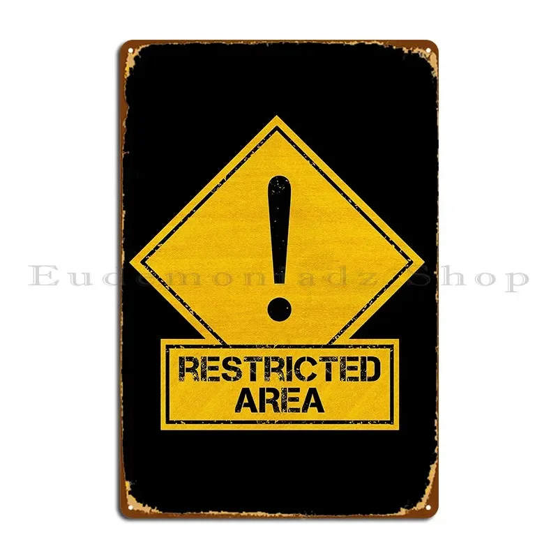 Restricted Area Metal Plaque Cinema Party Living Room Iron Living Room Tin Sign Poster