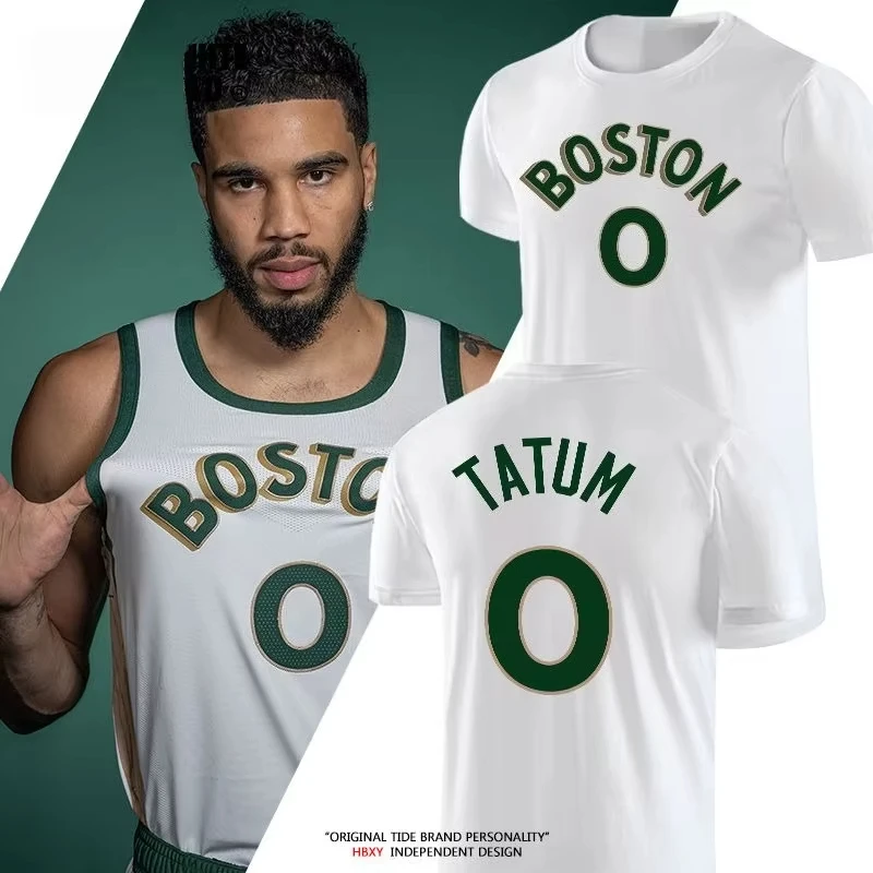 

2025 Summer Playoffs Boston Brown Tatum Jersey Short-sleeved City Jersey American Basketball Jersey Half-sleeved Cotton T-shirt
