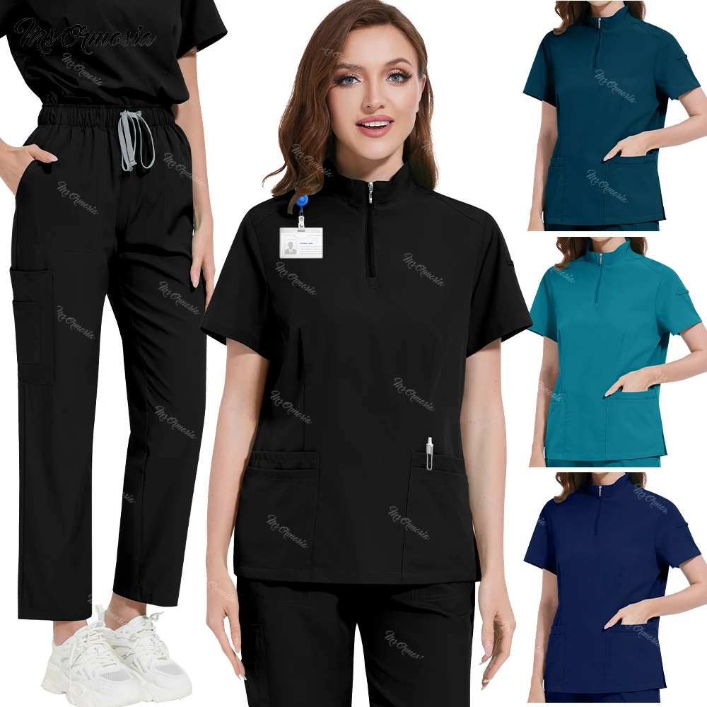 Scrubs Medical Uniforms Woman Multicolour SPA Beauty Uniform Dentist Veterinary Working Clothes Unisex Pharmacy Clinic Scrub Set