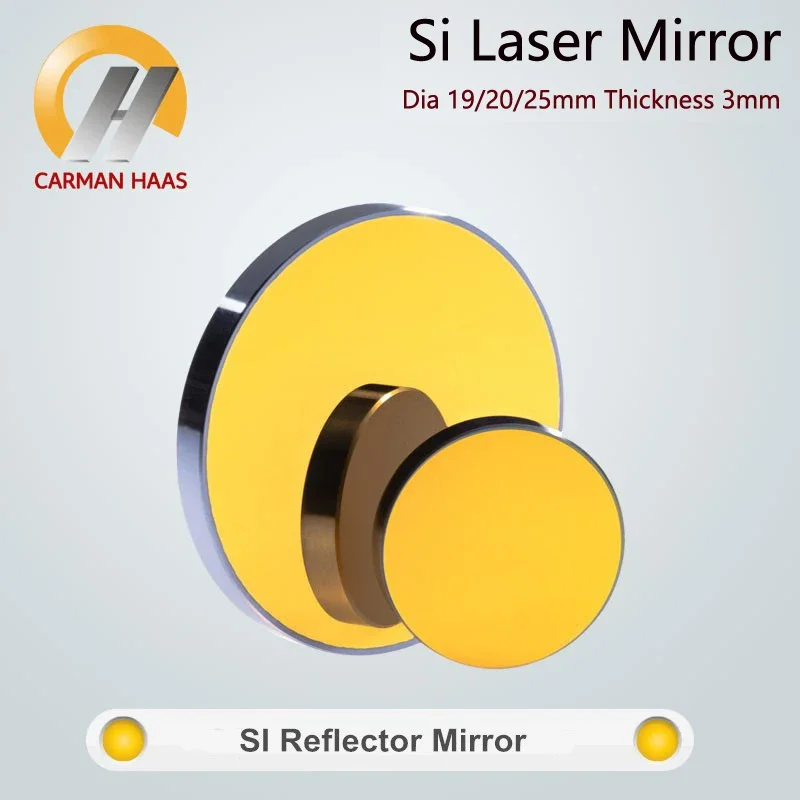 Carmanhaas Co2 Laser Si Mirror Dia. 19 20 25 30 38.1mm Gold Plated Silicon Reflective Reflector Lens CO2