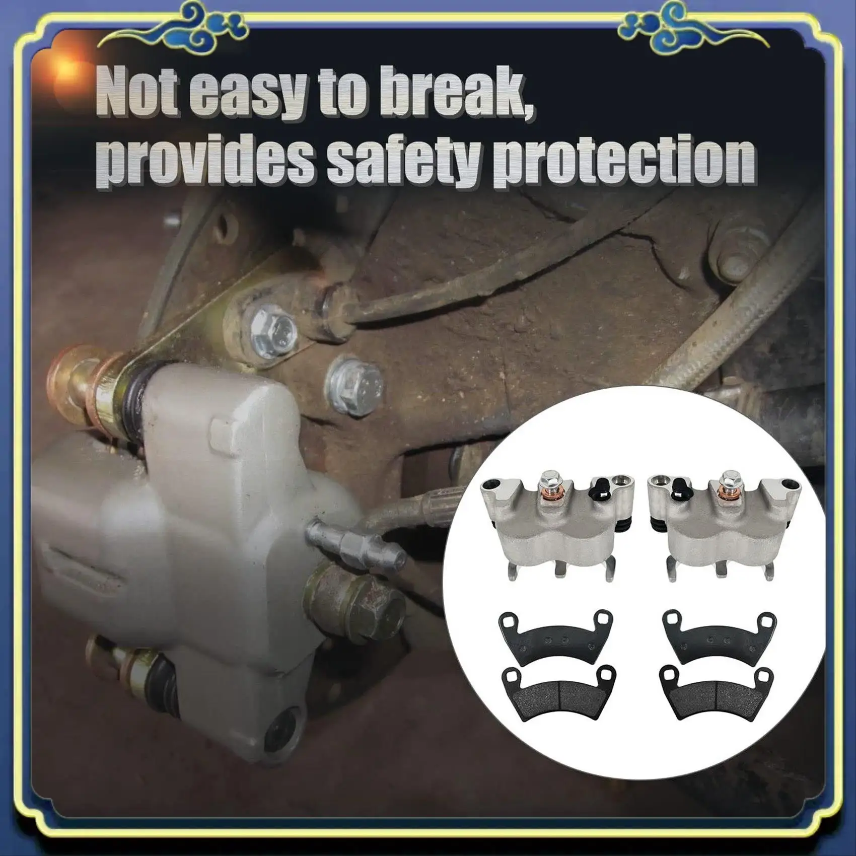 

AU16-Motorcycle Front Pair Brake Caliper W/Pads 1911283 1911284 For Polaris Ranger XP 900 Ranger XP 1000