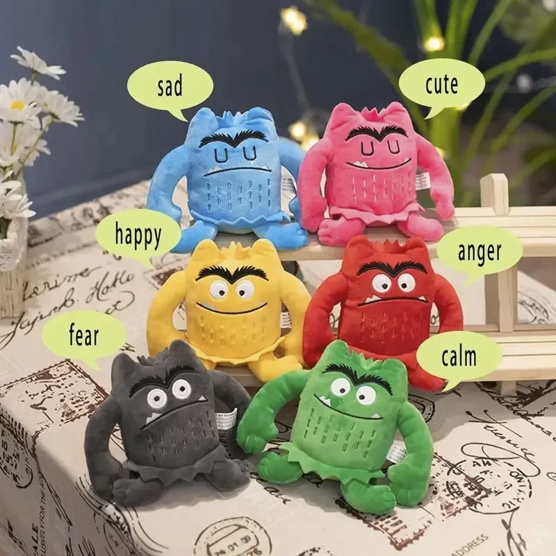 6pcs Monster Cute Six Color Plush Toys My Emotional Little Monster Cartoon Doll Colorful Emotion for kids Gifts