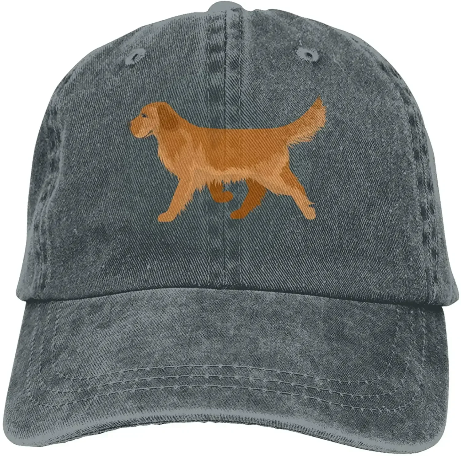 Denim Cap Cute Golden Retriever Baseball Dad Cap Classic Adjustable Casual Sports for Men Women Hats