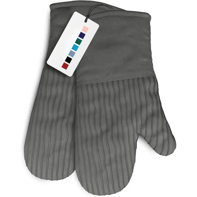 

Gray Set of 2-12.5" - Heat Resistant to 536 F / 280 C Kitchen Gloves - Professional Grade Protection Hot Cooking Baking
