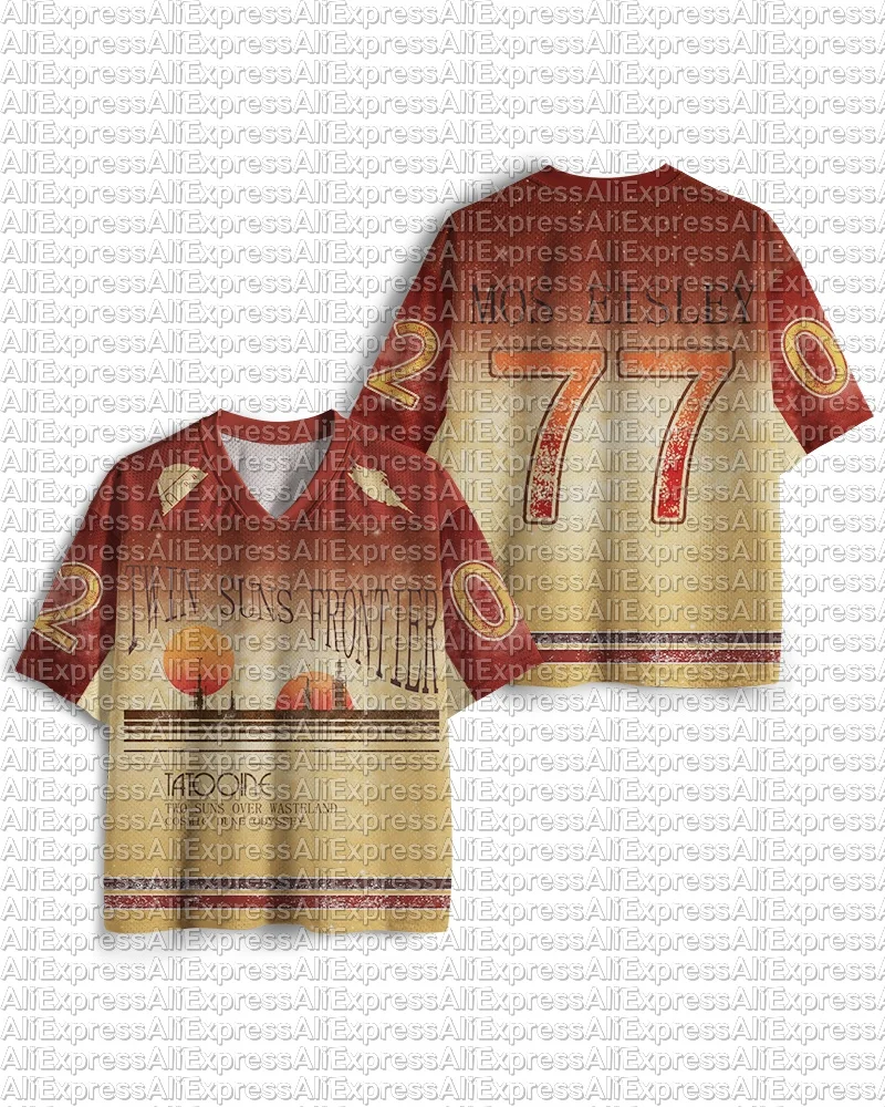 

Children's and Adults' Retro Western Sunset 3D Printed Baseball Jersey with Gradient V-neck Mesh Short Sleeved Sports T-shirt