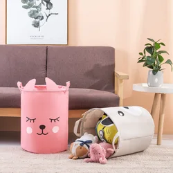 Waterproof Folding Toy Storage Bag Children's Clothing Organizer Cartoon Cloth Art Storage Bucket Travel Wardrobe Organizers