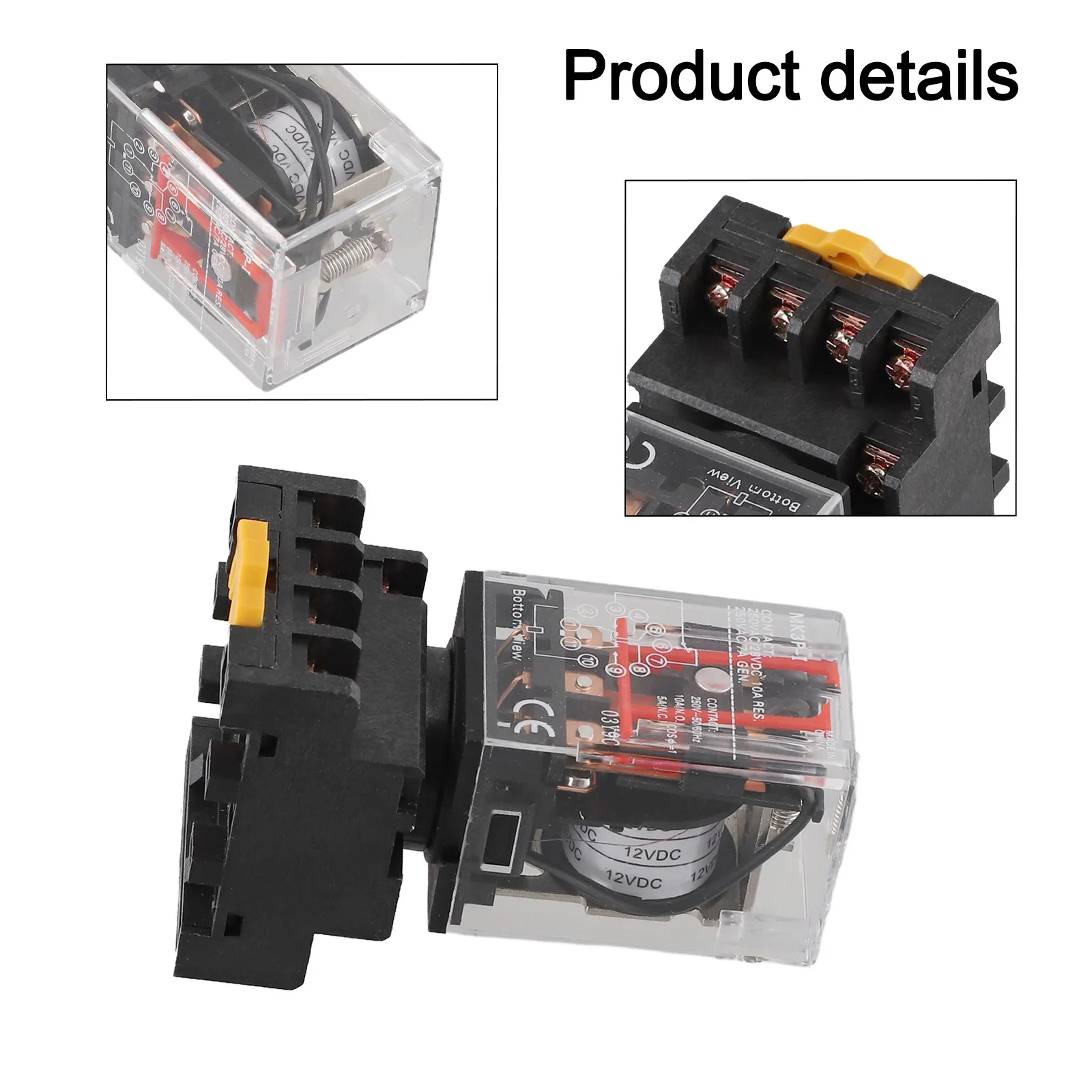 

For Communication 10A 250V AC Relay 11 Pin Relay For Electronic Projects Brand New High Temperature Resistance