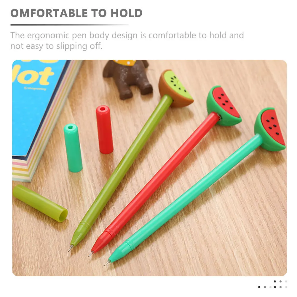 

Набор из 20 пластиковых гелевых ручек с фруктовым дизайном, тонким наконечником, для детей, для тренировки письма, школьные принадлежности, офисные ручки, оптовая упаковка