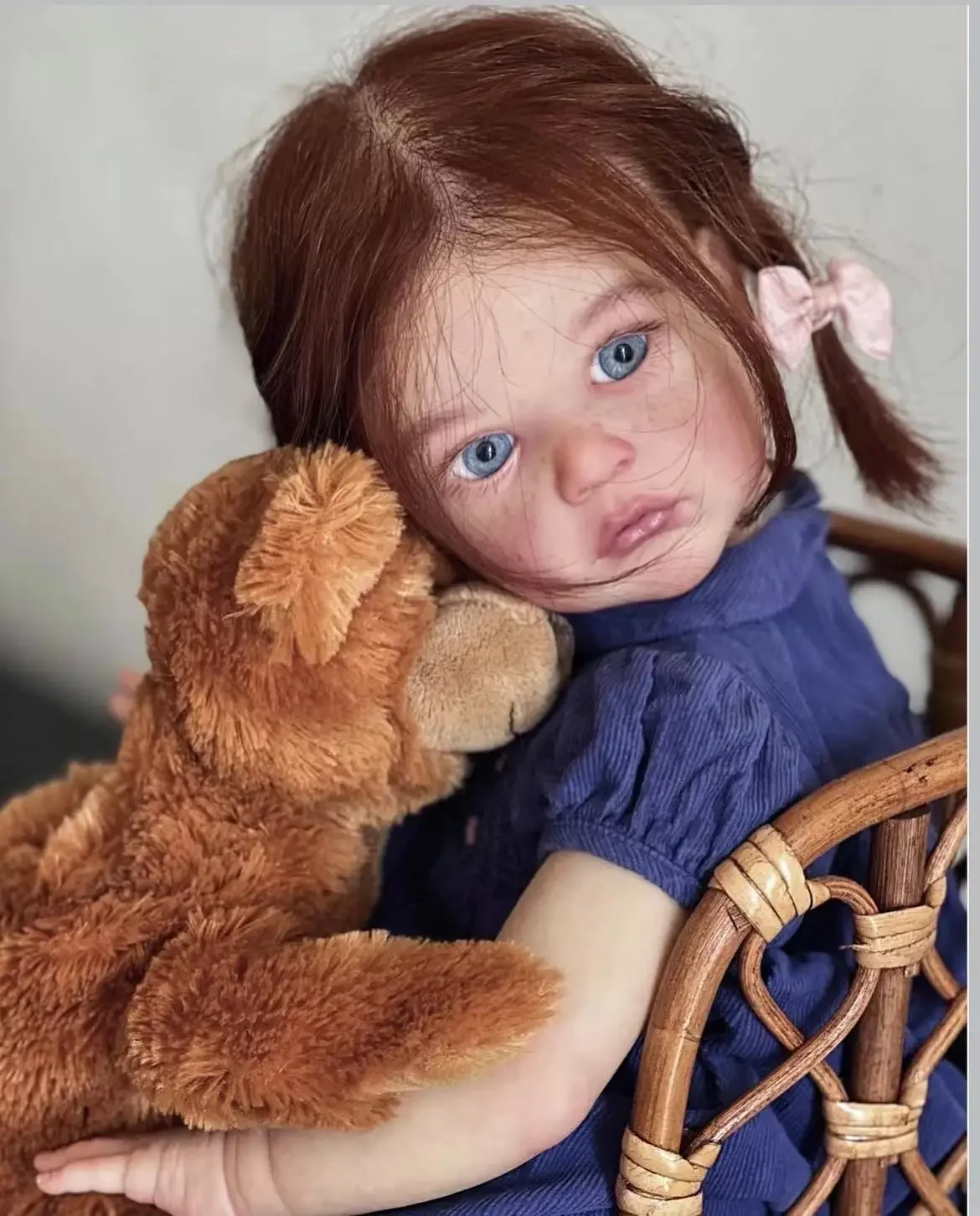 Customized Limited Supply24inch Reborn Baby Mattia With Hand-Rooted Hair Already Finished Doll With Freckles on the Face