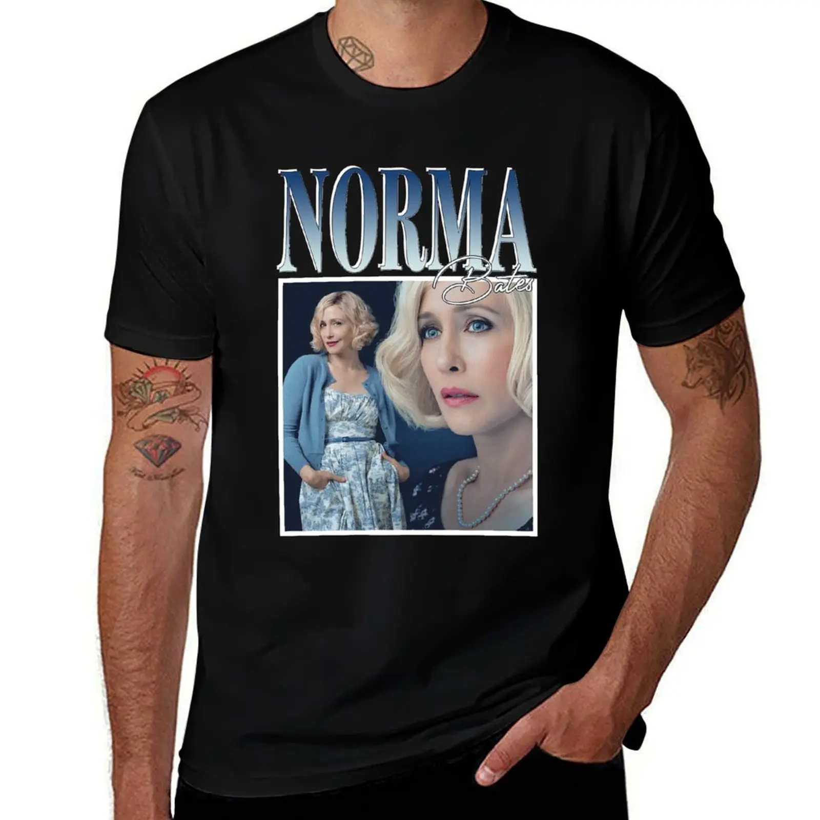 Norma Bates T-Shirt Basic Plain Short Sleeve Crew Neck Tee T-Shirt