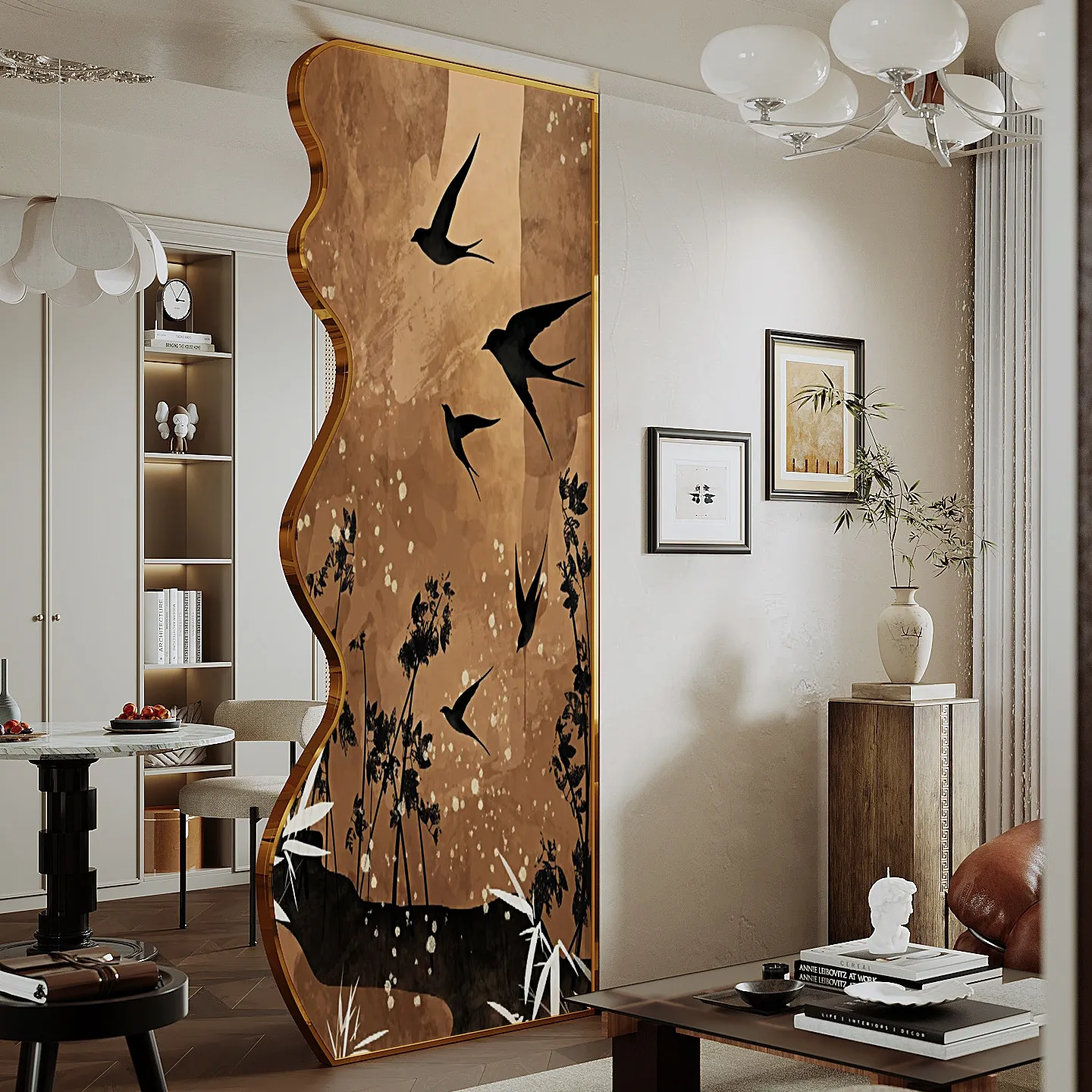 TT Medieval style home to top screen partition wall living room entrance bedroom shielding decorative stainless steel fixed seat