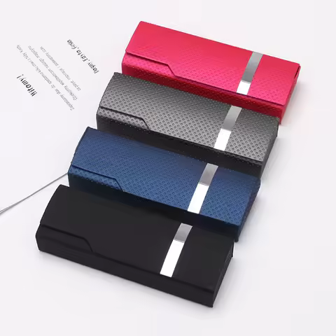 Portable Imitation Wood Grain Sunglass Box 2018 Fashion Spectacle Case For Glasses For Women Hard Handmade Square Fold Box Men