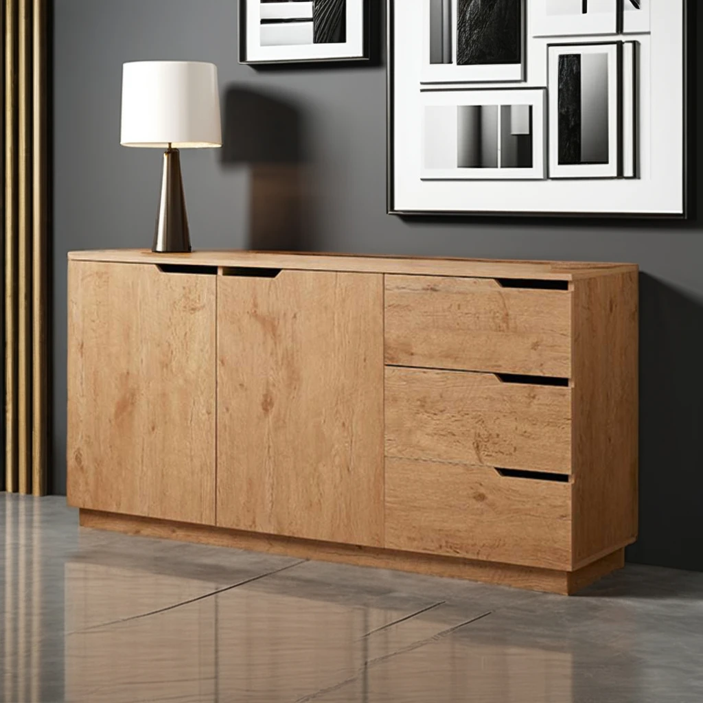 

xx-Modern 2-Door 3-Drawer Wooden Sideboard Buffet Cabinet Versatile Home Furniture for Living Room & Bedroom^