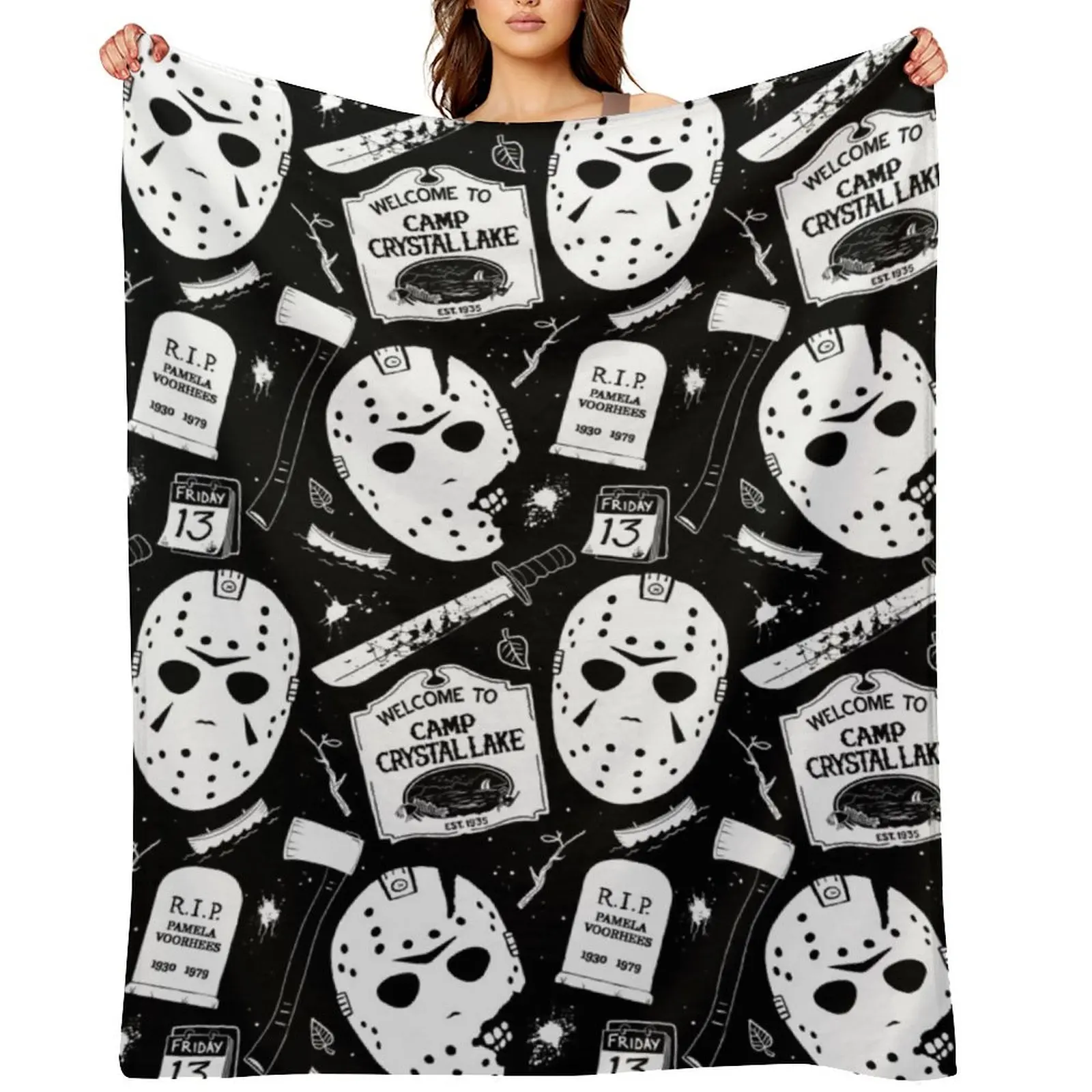 

Welcome Campers! Throw Blanket Thermals For Travel Custom Camping Blankets Sofas Of Decoration Blankets