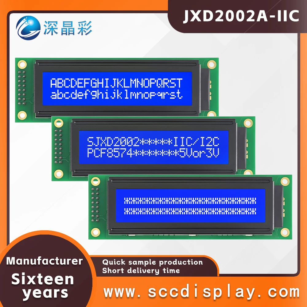 

Русский язык IIC/I2C ЖК-дисплей 20*2 символов матричный экран JXD2002A-IIC STN синий отрицательный с подсветкой LCM модуль дисплея