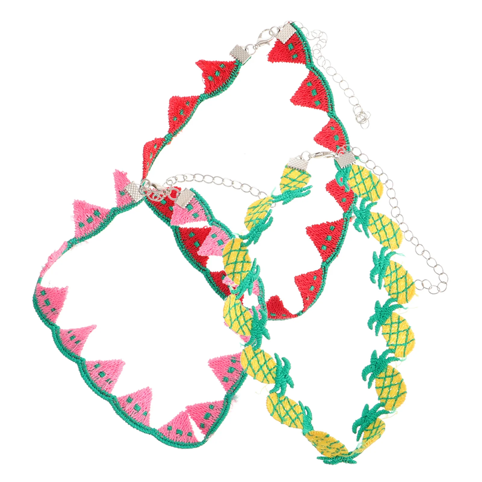 

3 Pcs Necklace Kawaii Resin Pendant Food Artificial Choker Chain Miss