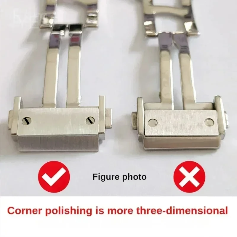 Glossy Smooth Solid Stainless Steel Fold Buckle for Hublot Big Bang Yubo Series Waterproof Watch Accessories 18 20 22 24mm