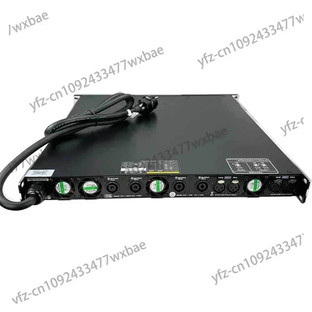 Professional audio amplifier for large speakers, 4 channels, 10000 watts, 2 Ohmios, 1U, Class D, Digital, with DSP