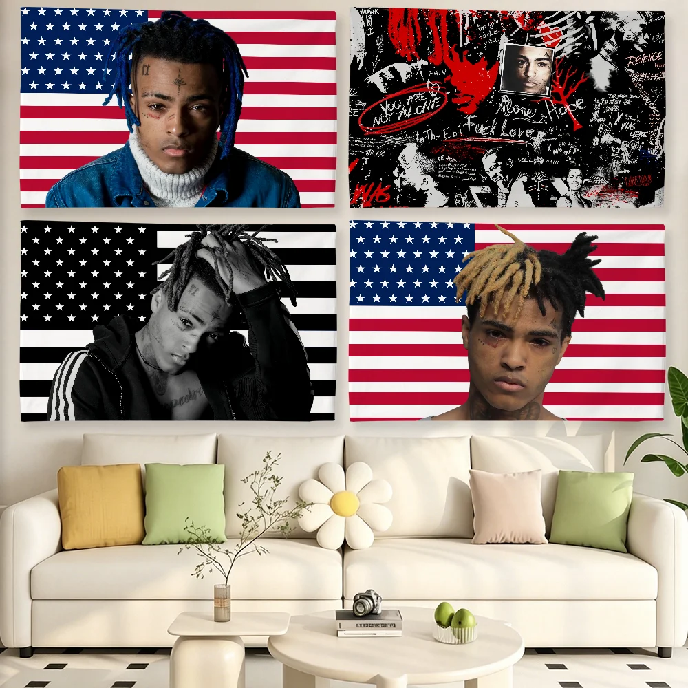 Rapper X-XXXTentacionS-S 17 Musikflagge für Wohnzimmer, Zuhause, Wohnheim, Dekoration, Wand, Outdoor, Camping, Party, Banner, Geschenke