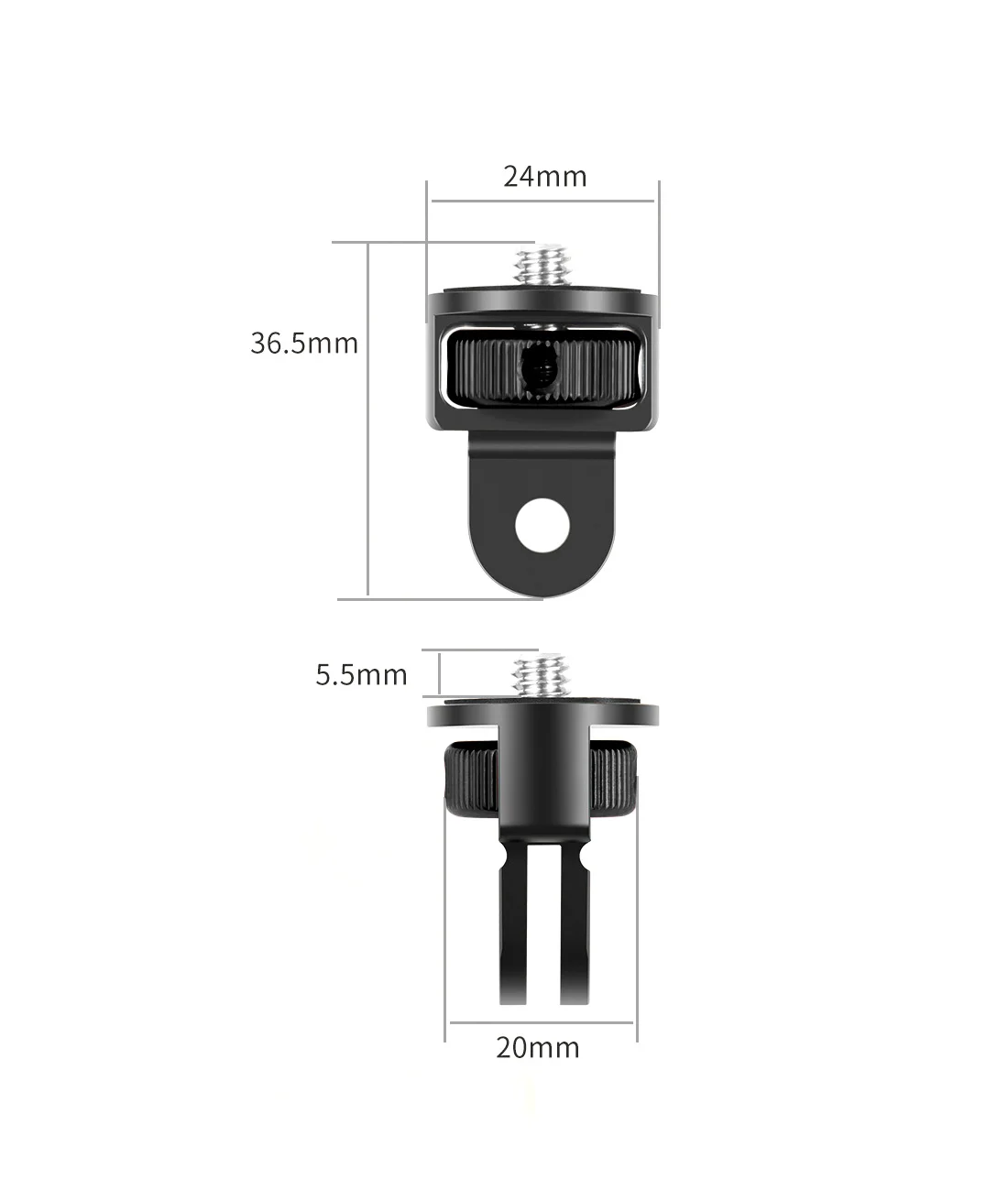 Aluminiumlegierung 1/4 Zoll Mini Stativadapter Halterung Basis für Gopro 13 12 11 10 für Insta360 X5 X4 X3 X2 für DJI Osmo Action Kamera – Detail 31