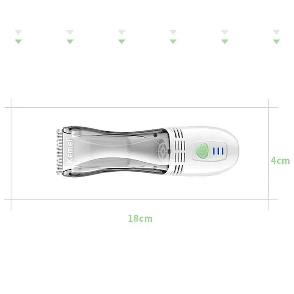 Kemei KM-79 فراغ حلاقة عدة كتم النوم الطفل اللاسلكي الشعر المتقلب التلقائي جمع الأطفال مشابك شعر منخفضة الضوضاء الاستخدام المنزلي