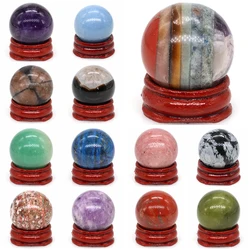 30mm 7 Chakra Natural Stone Crystal Ball Sphere Polished Globe Massaging Reiki Healing Home Decoration Exquisite Gifts Souvenirs