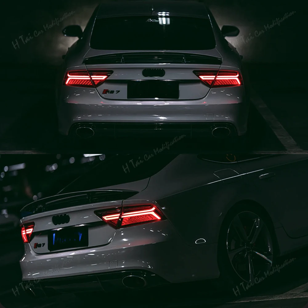 Pair LED Tail Lights For Audi A7 2011 2012 2013 2014 Rear Lamps Taillights Fog Lights Dynamic Turn Signal Car Light Assemblies