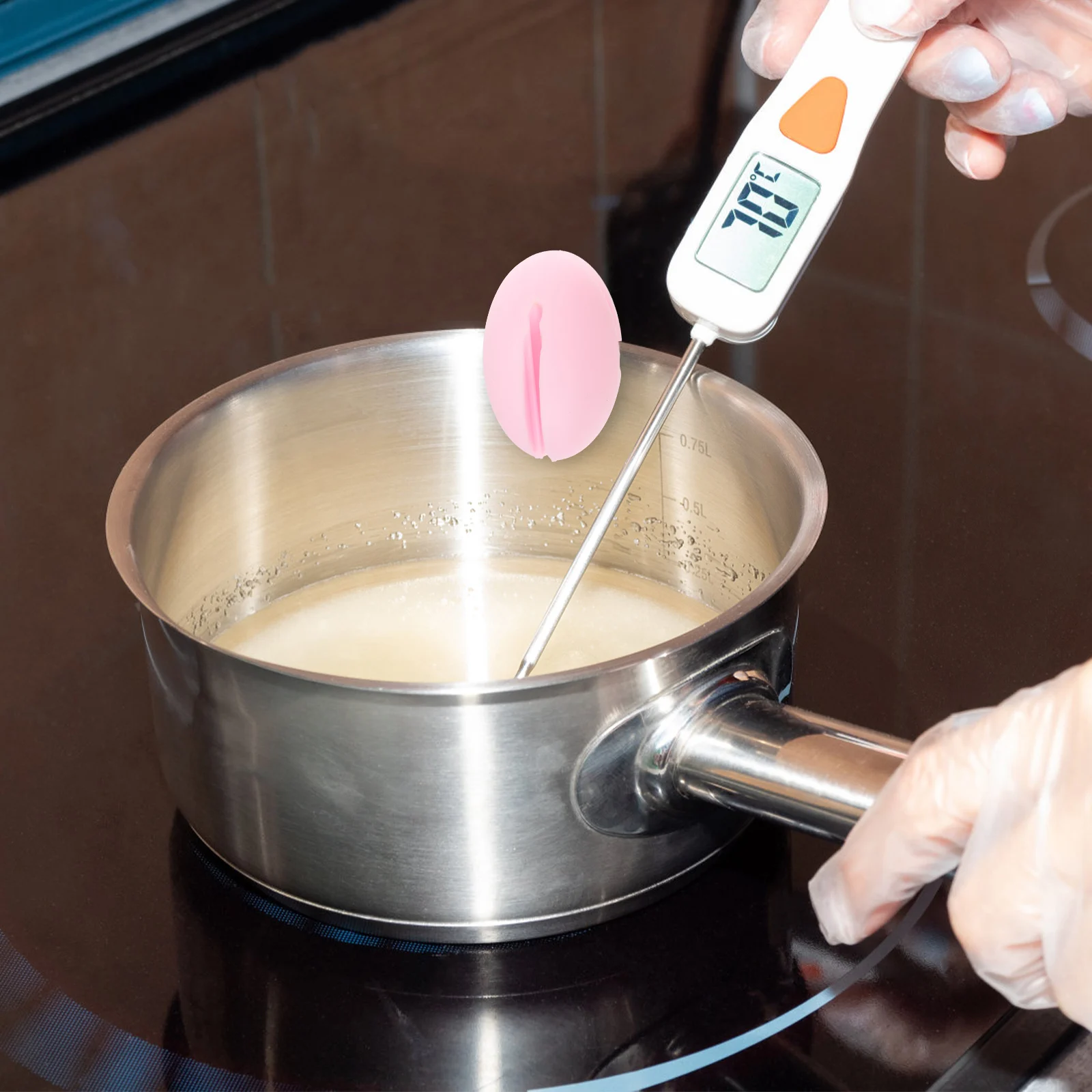 

Thermometer Clip Temperature Probe Pot Clip Silicone Practical Cooking Temperature Probe Holder for Deep Fryer Candy