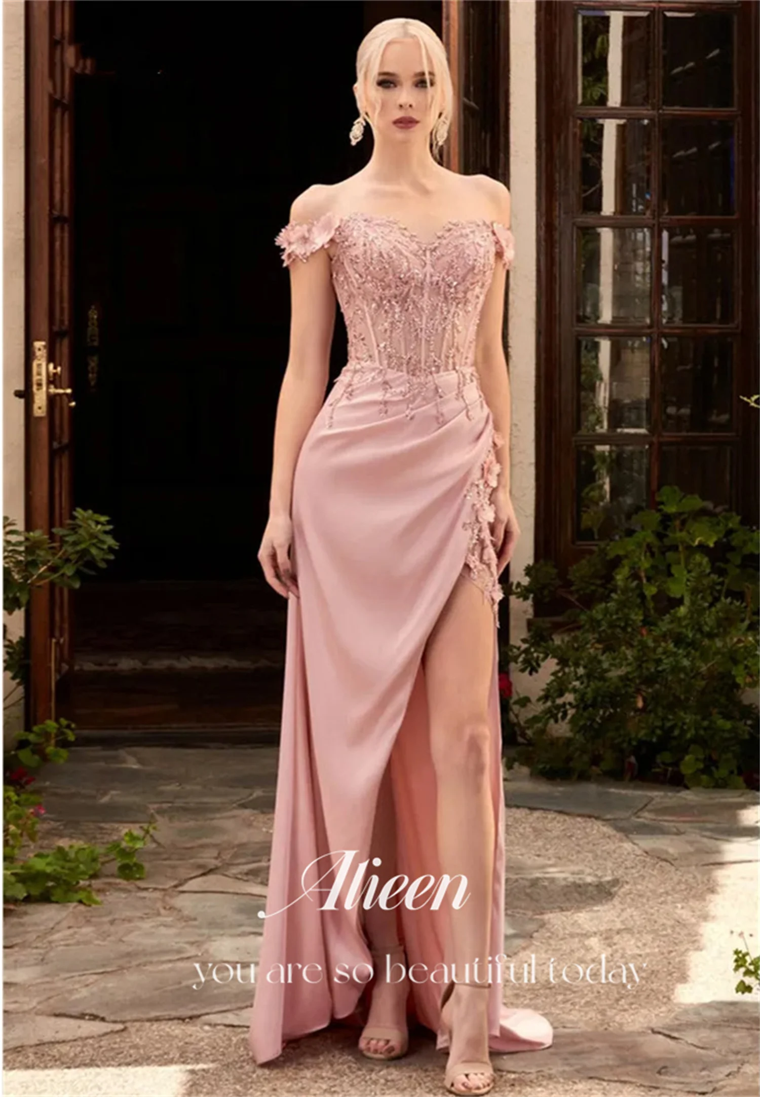 Mermaid Elegant Guest Wedding Dress Silk Satin Dresses Customized Prom Off the Shoulders Formal Long Special Events Sexy Lace