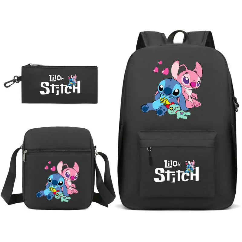 3Pcs/set Disney Lilo Stitch Backpack for Boy Girl Teenager Student Back To School Schoolbag Lunch Bag Women lovely Rucksack Gift