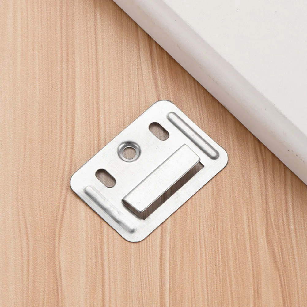 100 Pcs Wall Buckle Furniture Clamp for Integrated Panel Black Mirror Whiteboard Stainless Steel Hook