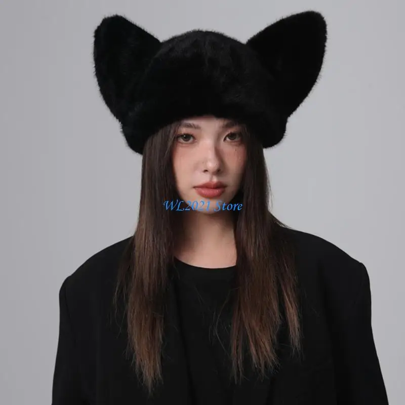 G5GC الكبار المراهقين رشاقته القط شكل الأذن أفخم قبعة لينة الشتاء دفئا قبعة ركوب الدراجات #2