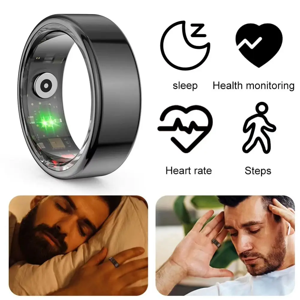 Sleep/Step Tracker Smart Health Rings IP68 Waterproof Multi-sport Modes Intelligent Sleep Tracker Comfortable Wearable