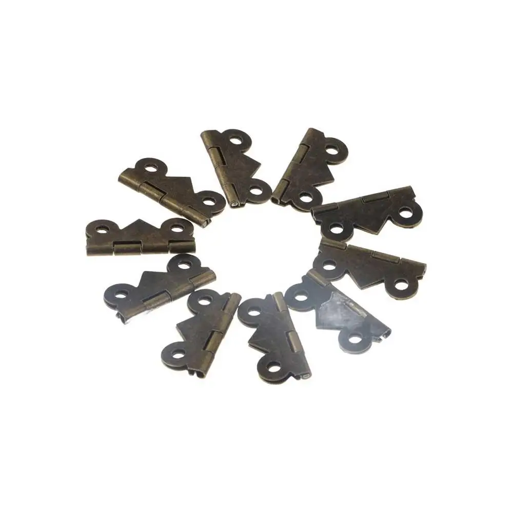 

10Pcs Vintage Cabinet Butterfly Hinge Antique Decorative Jewellery Box Hinge with screw Gold Butterfly Door Hinge Drawer