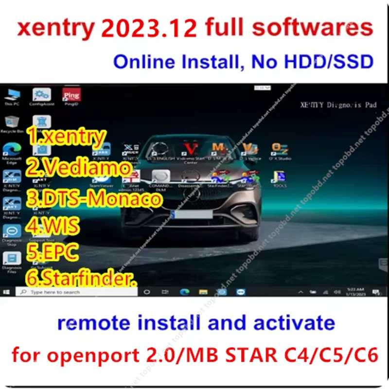 2023.12 Xentry full WIS/VEDIAMO/DTS MONACO/STARFINDER XDOS PASSTHRU for MB Star C4 C5 C6 Openport for Ben.z Diagnostic Software