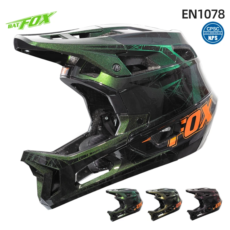 BATFOX-Casque de vélo intégral pour homme, casquette de sécurité de course professionnelle, casques de vélo VTT, moto tout-terrain, descente de vitesse