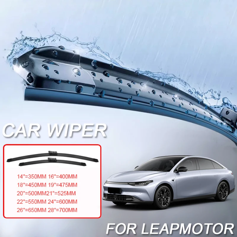 2PCS For LEAPMOTOR B10 C01 C10 C11 C16 T03 2022-2026 Car Blade Windshield Rubber Wiper Cleaning Protect Auto External Accessory