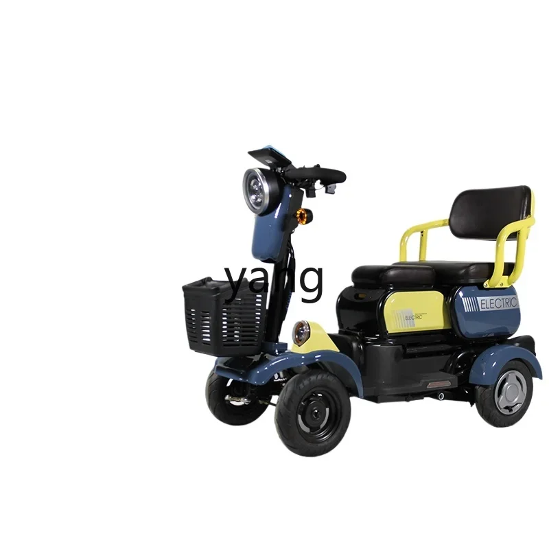 yjq elderly walking four-wheel electric household double elderly parent-child battery moped