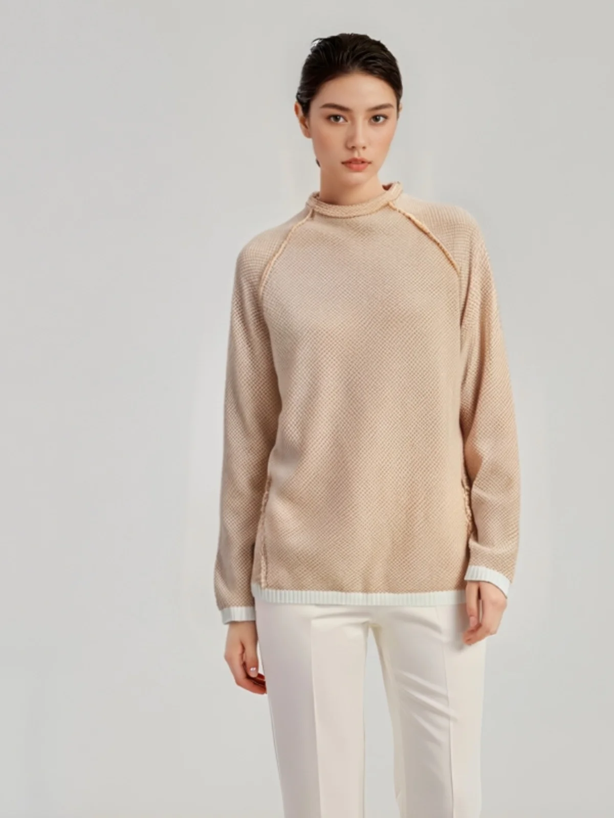 

Свободный длинный све женский трикотаж, новинка зимы, Sle C8, корейский f, с высоким воротником, повседневный, для похудения, весенняя мода