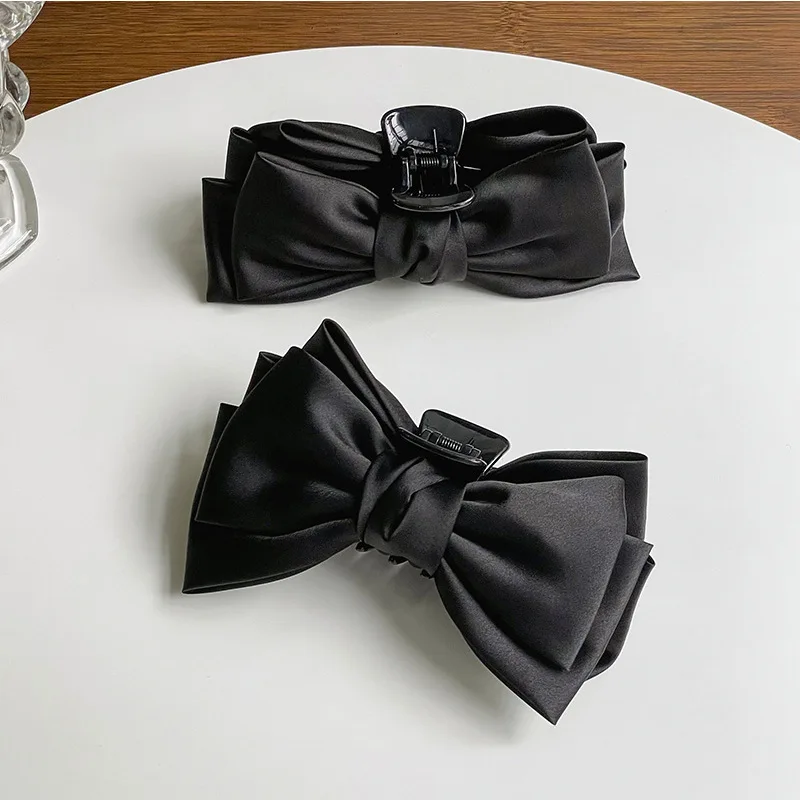 French Double Side Sweet Gentle Bow Hair Claw for Women Back of Head Korean Popular Decor Portable Charms