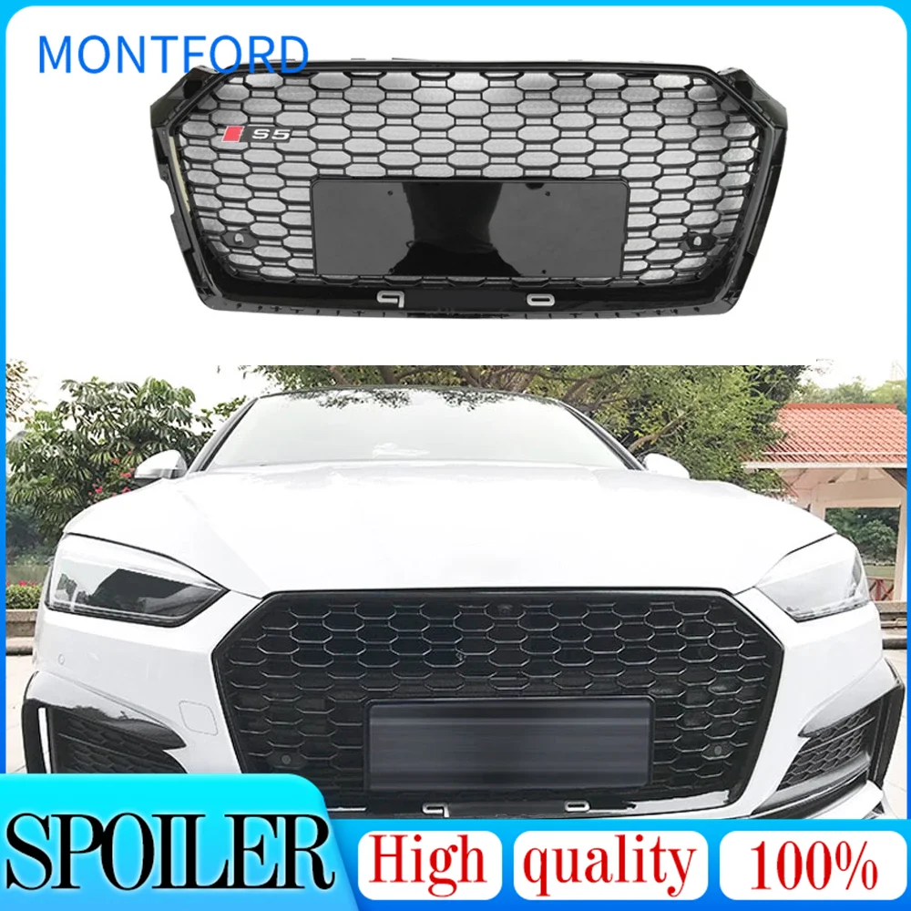 

Modified For A5 Racing Grill For A5 S5 B9 2017 2018 2019 Auto Grille Front Bumper Mesh Cover Front Grills Grille For Trims