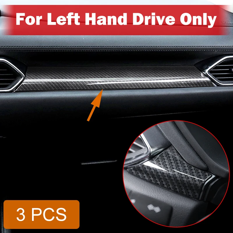 

Накладки на внутреннюю центральную консоль из углеродного волокна с левым рулем, стильные аксессуары для Mazda CX-5 CX5 2017-2025 гг.