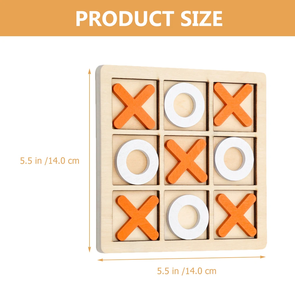

2 Sets Wooden Tic Toe Game Chess Board Toys Parent-children Interactive Secondary Class Chessboard Kids