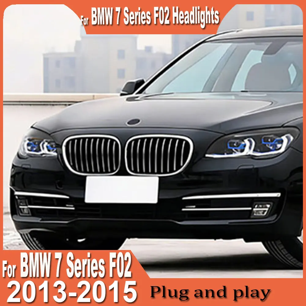 

Фары для BMW 7 серии 2013-2015, комплект фар F02, модифицированные под G12, двухцветные LED DRL, лазерные фары, автомобильные аксессуары