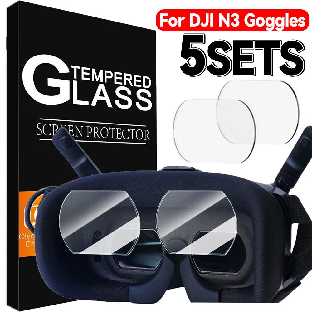 5-1sets HD Tempered Glass Screen Protector Water-proof Oil-proof 9H Anti-Scratch Film for DJI N3 Goggles Drone Accessories Kits