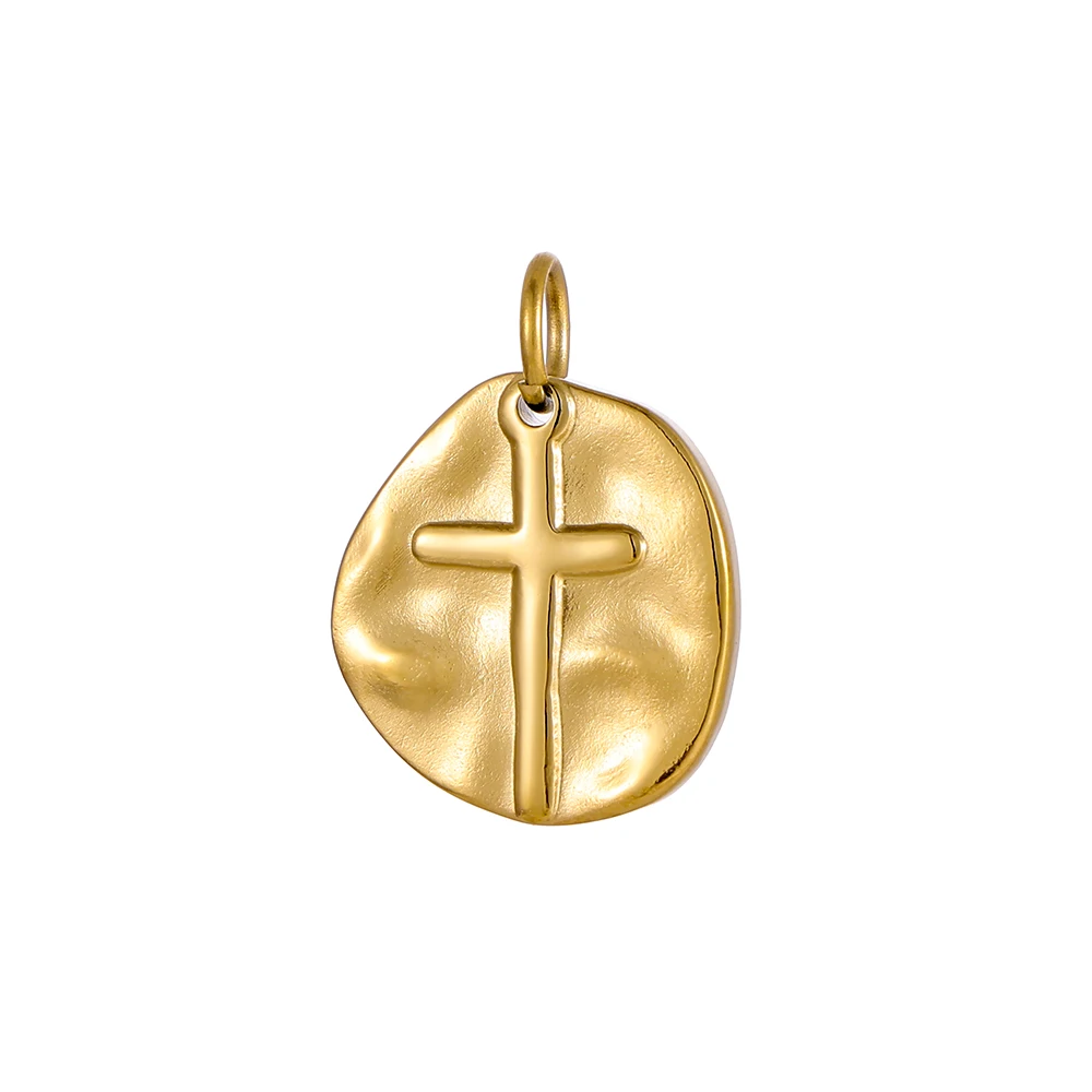 3PCS/LOT Religious Trendy 18k Gold Color Crystal Cross Stainless Steel Pendant Fashion Jewelry for Women for Jewelry DIY
