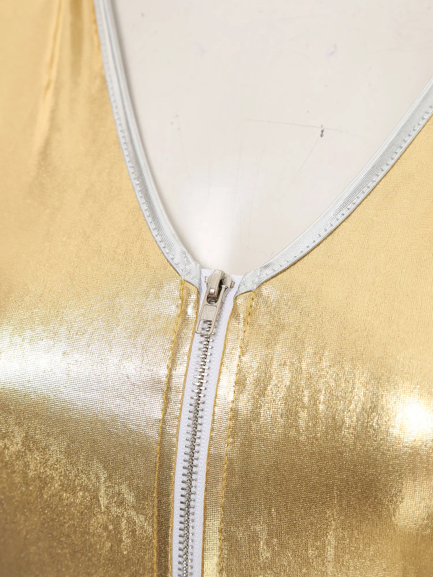 

Women 70s 80s Disco Jazz Dance Jumpsuit Sparkle One Piece Long Sleeve Flared Metallic Bodysuit Carnival Party Cosplay Costume
