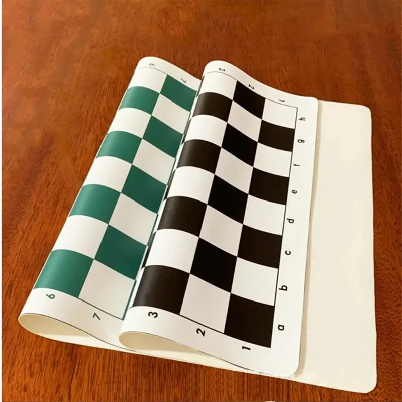 Lightweight PU Leather Chess Board 34/43/51cm Portable Soft Rollable Leather Durable Chess Board Flat International Chessboard